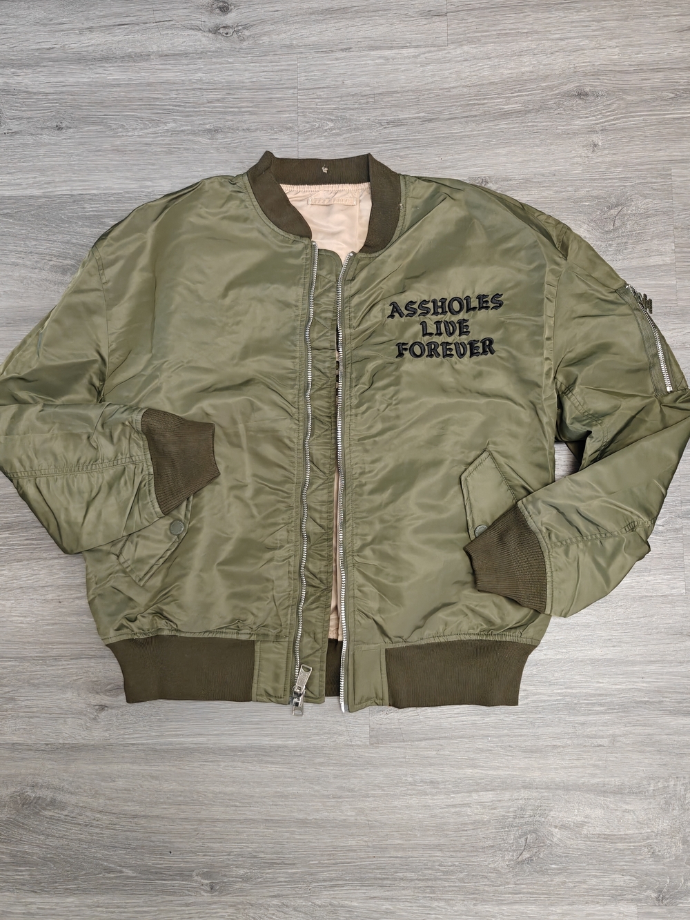 Reversible Assholes Live Forever Bomber Jacket